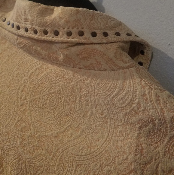 C Concept 100% RealLeather Shell Pink Paisley Coat - Picture 6 of 8